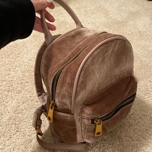 Velvet light-pink Mini Backpack